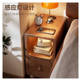 实木床头柜极窄迷你小型卧室床边柜超窄20CM夹缝置物架窄边