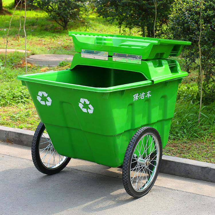 功1能保洁车400升大型户外垃环圾清洁收清运多集物业卫人力手推车