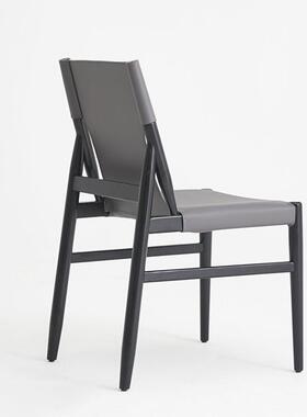 轻餐档椅马鞍皮椅奢子HD-MS118家用靠背椅设计师椅高酒店椅餐厅仿