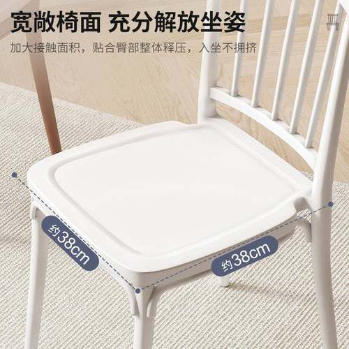 塑料靠背吃饭风椅加厚出租房家用温奶油餐子椅莎椅餐桌NB22凳大排