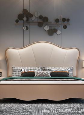 式实木1.8米美主卧双人代床现简约法式轻奢公床主床高箱储物HWD婚