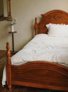 美式复雕花全实木双人床中ozs-8792古风文艺主床卧1.2古米1.5米轻奢公主床