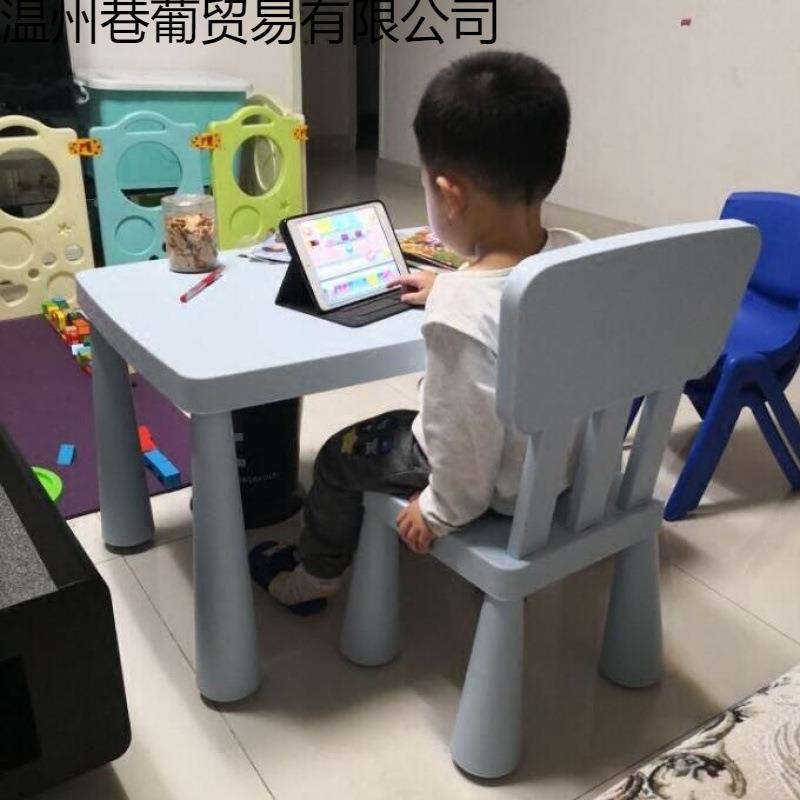 利乐宝儿桌童椅幼儿园塑料椅子宝宝学习桌子积rl2222木桌玩桌具桌