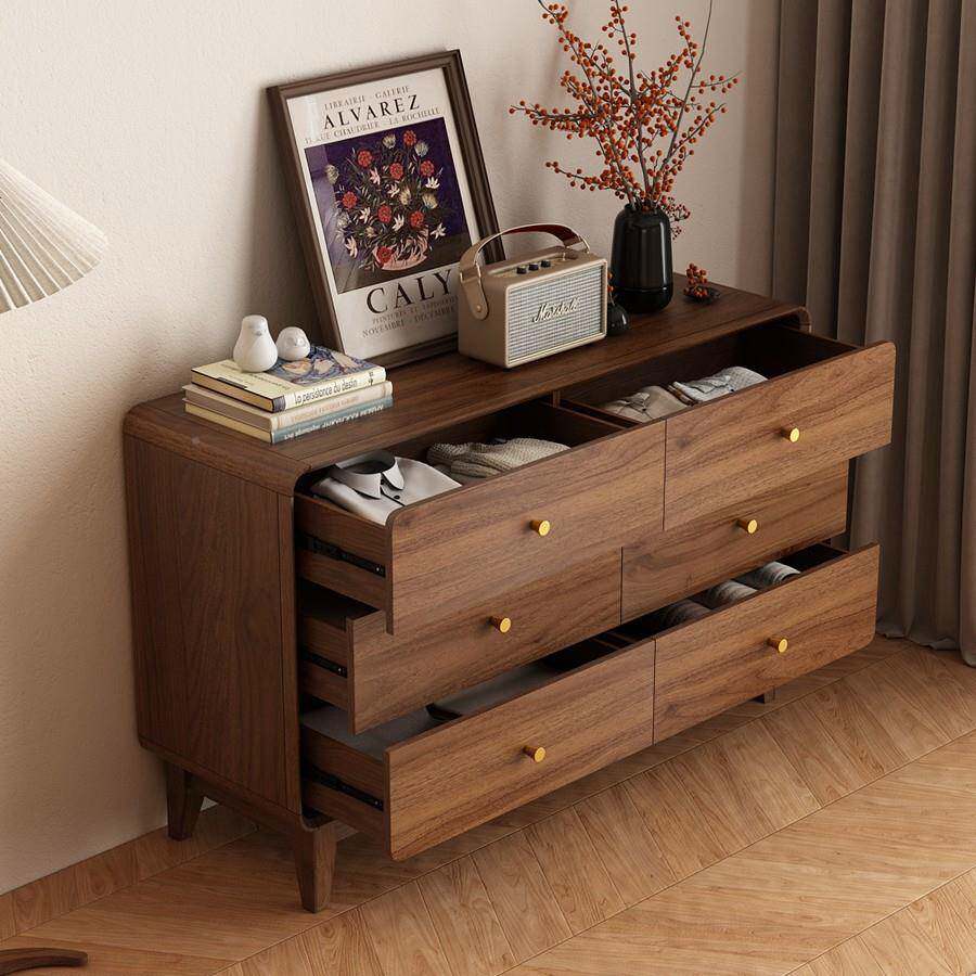 新中实式木杠九柜简约现斗代家卧用室HTDG六斗柜床尾抽屉收纳柜储