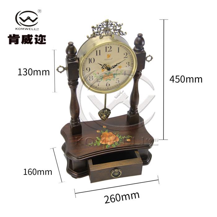 ?式木制座钟复古实木座中钟厅台F75SM77M客式钟大号摆卧室全木静