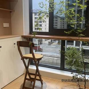 高高脚椅可叠折吧台椅吧台凳厨编房岛台椅子复古折叠917凳脚凳藤