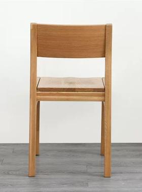 木纯实餐家椅全木椅橡子餐桌椅带57680靠背餐厅具现代简约餐椅