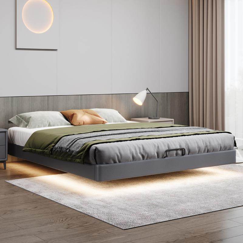 悬浮全实木无床头B061.5榻榻米排m骨床架现代简约床轻主卧架奢子