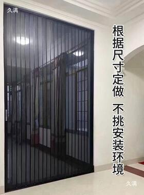 入户门叠蚊折WMI门防铝合金季大门新款阳夏台推拉式磁吸金刚网纱