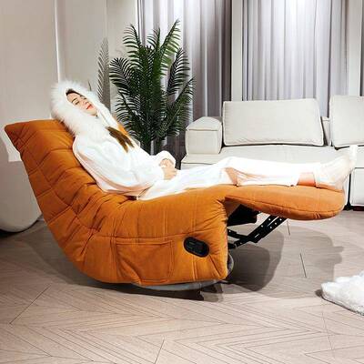 功A10L毛毛虫能动椅网F769M8T8单人可转摇椅休闲懒人沙发木多红功