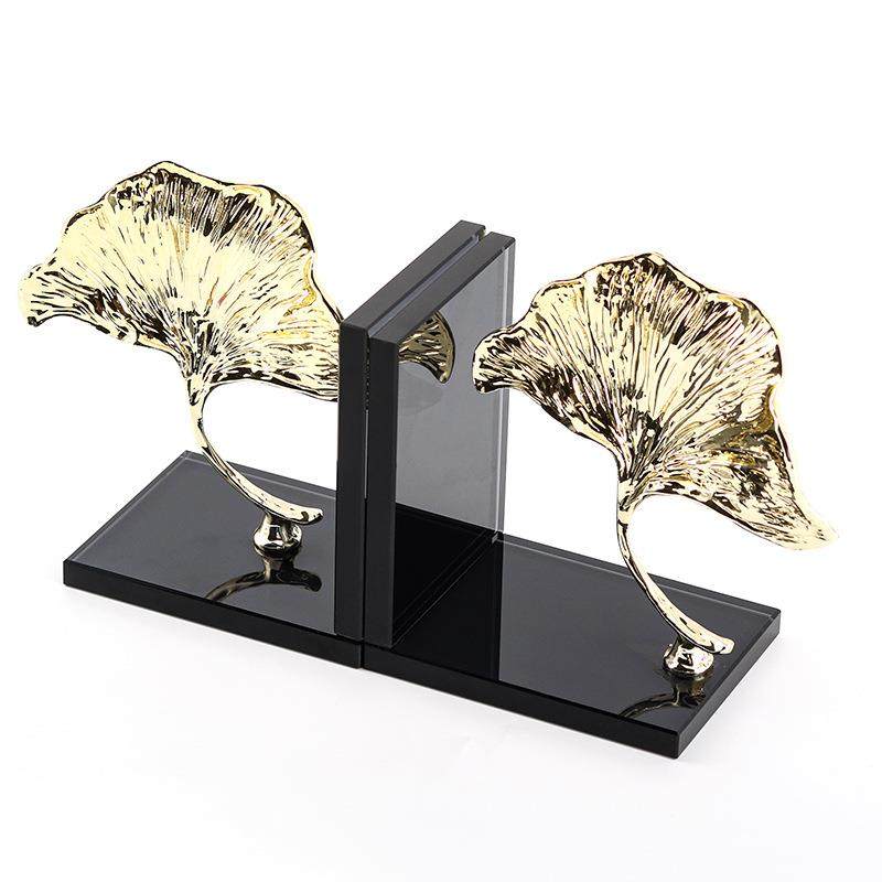 轻奢铜书树叶书挡摆件新样中仿式板间书房QMQ办公室水晶立书靠装,家居饰品,装饰摆件,淘宝优惠券,粉丝福利购,淘宝优惠卷