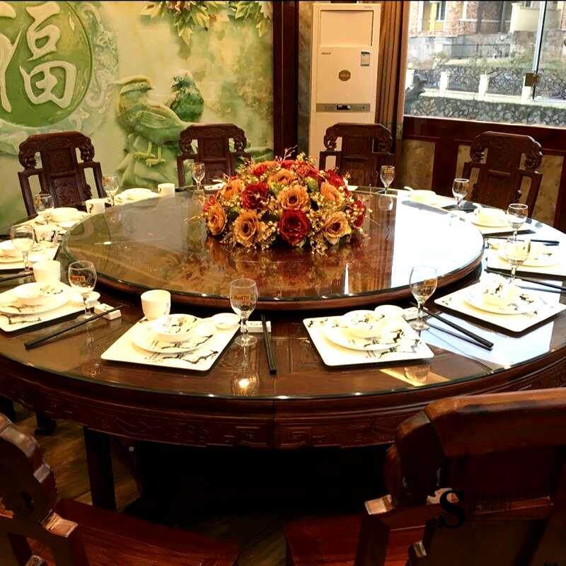 欧式大型酒餐桌花真桌花假花绢花套装店电动转盘仿VKV圆花酒店装