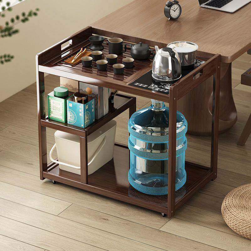 阳台茶轻奢泡实木茶桌家用可移无品牌/茶车功夫茶水壶一体茶几乌