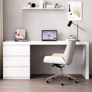 实木书桌斗柜一体单人电脑桌家用卧室简约梳妆台学生学习桌办公桌