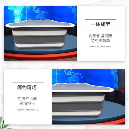 多媒体多功能演讲台烤漆家室主播主播台ZB台演播播音智能办公桌具