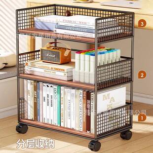 书架置物车架夹置物架缝收纳柜收家用落地多层推可移小推动车夹缝