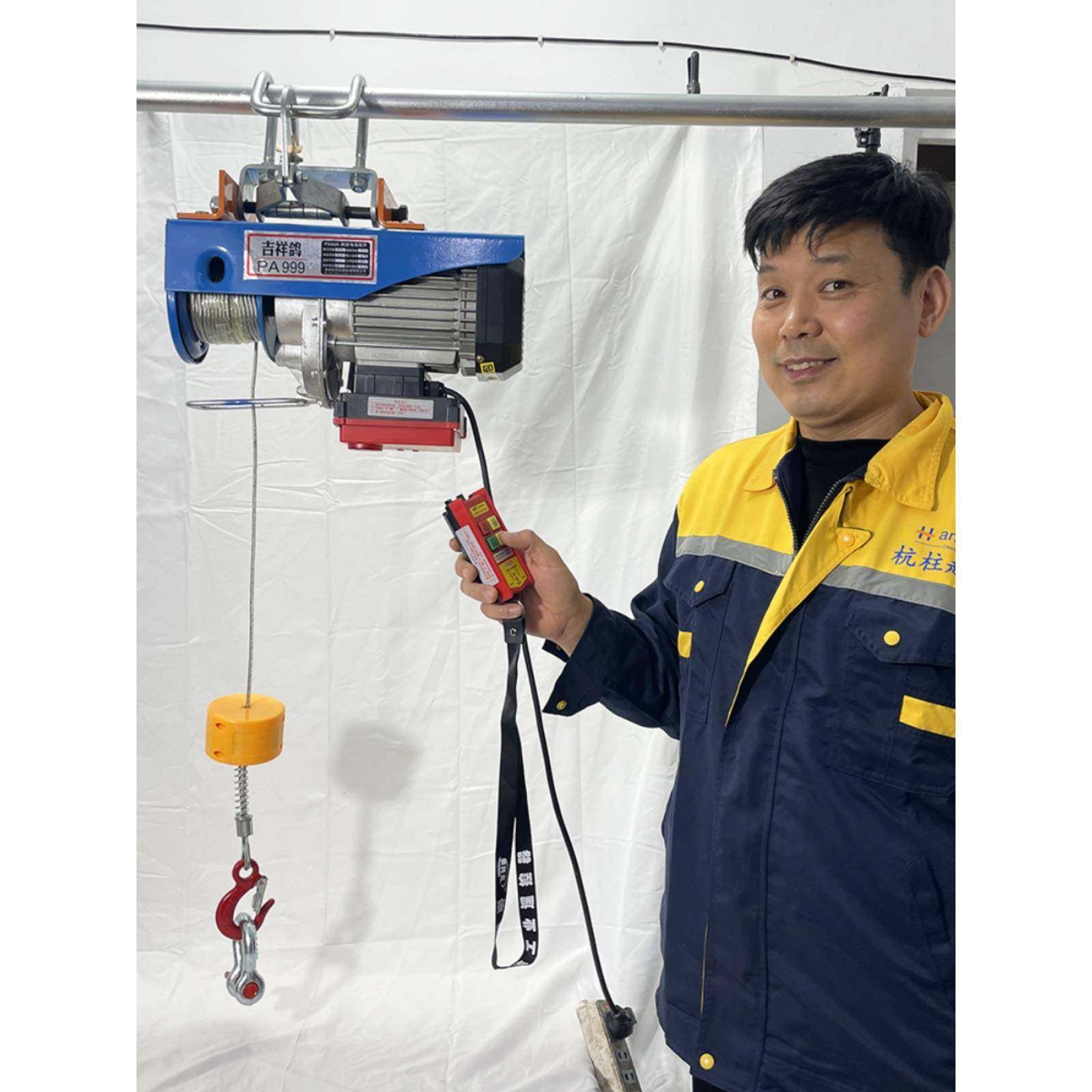 电葫芦220v小吊机家用室内升降机钢丝绳快速PA微型电动葫芦悬挂式