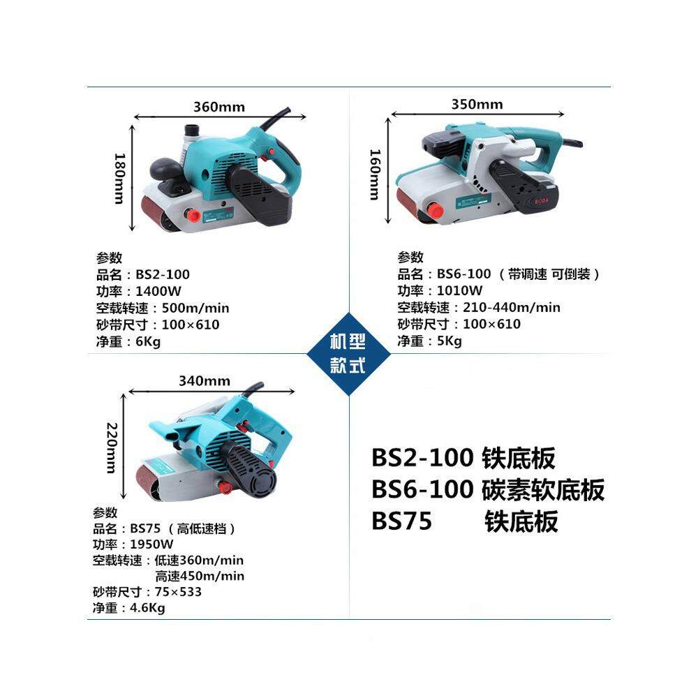 博大砂带机砂带小型台式抛光机机手式沙带木工提平金属面打磨EAR