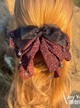 【绛云翩阙】高级韵味流苏抓夹复古典雅熟女风百搭小众马尾抓夹