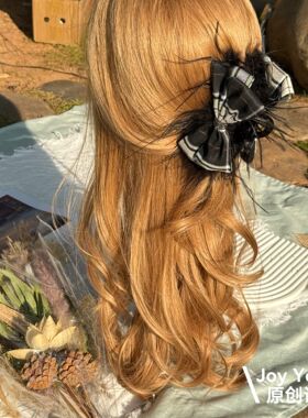 【墨蝶浮光】韩式羽毛仙气抓夹学院风鲨鱼夹原创百搭时尚ins风