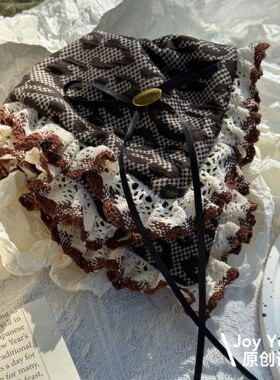 【大地之契】秋冬日韩复古重工方巾发圈欧美风原创设计百搭千金风