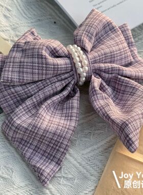 【紫格星笺】浪漫梦幻紫蝴蝶结弹簧夹原创百搭超温柔超仙弹簧夹