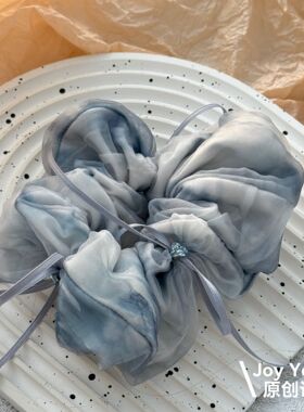【云水花漾】欧根纱丝绸感飘带发圈超仙温柔ins风梦幻气质发圈
