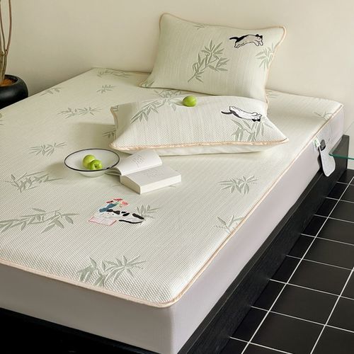 3D按摩冰豆豆床笠款凉席三件套夏季裸睡凉感空调软席冰丝养生席子