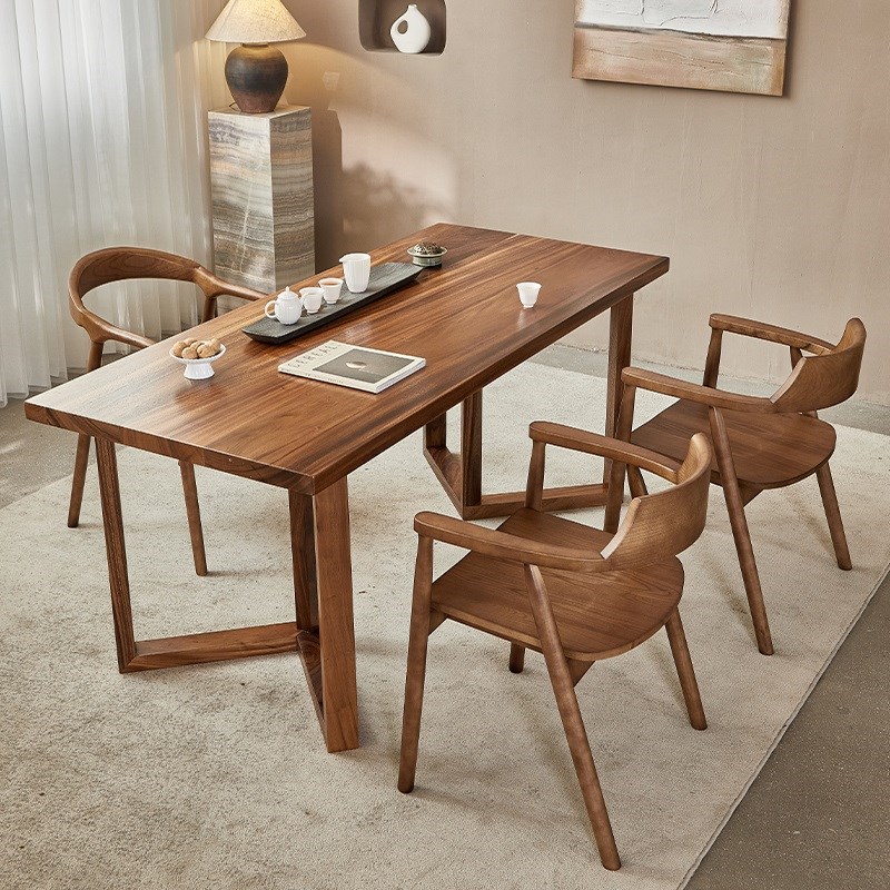 南美胡桃木实木茶桌椅简约现代客厅家用民宿高档茶台阳台茶几