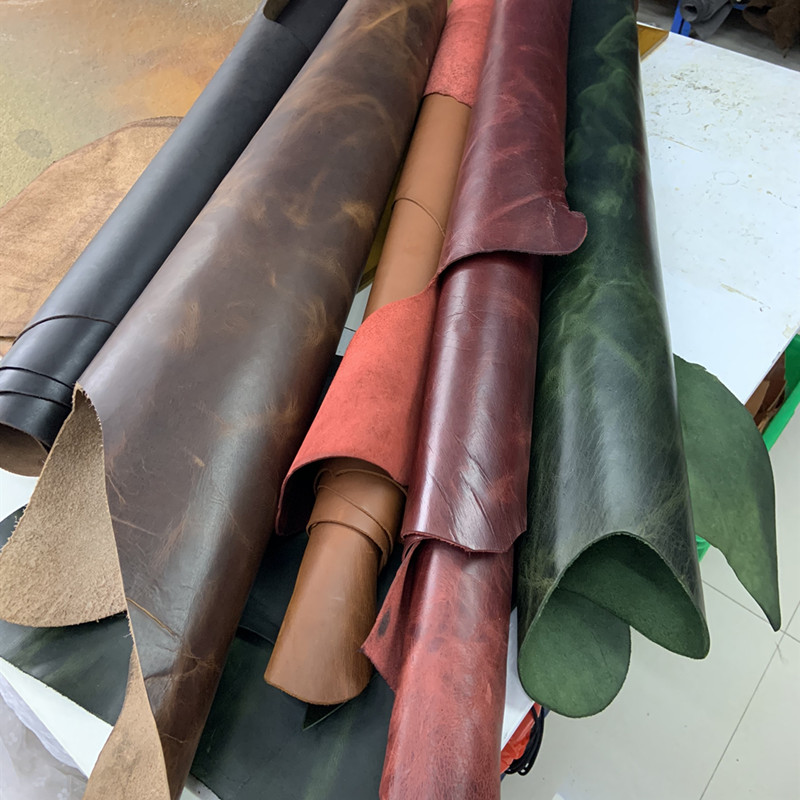 复古头层牛皮油蜡疯马牛皮皮料厚度1.8mm手工diy皮料5色可选