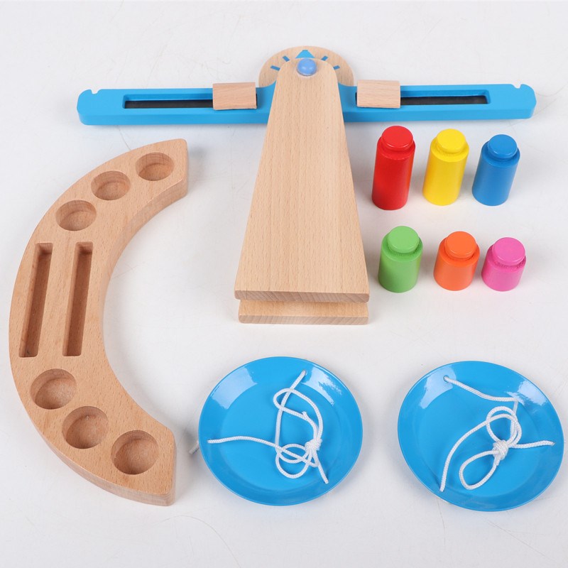 幼儿园大班科学区域材料儿童益智数学天平秤平衡认知轻重对比教具