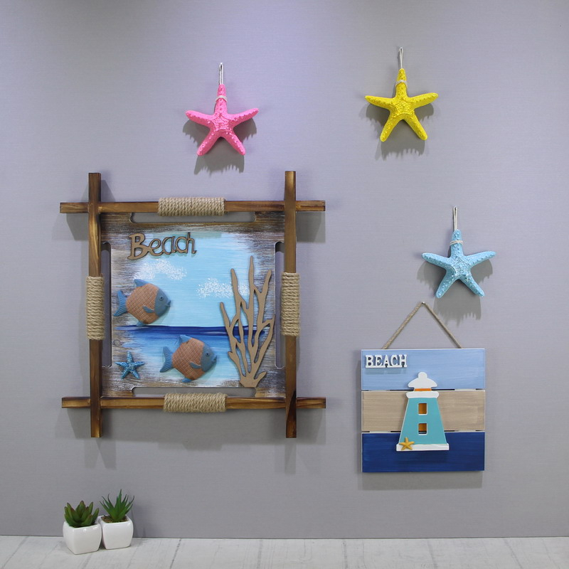 地中海装饰画木质挂画挂饰咖啡厅客厅海洋风格儿童房墙壁饰装饰品