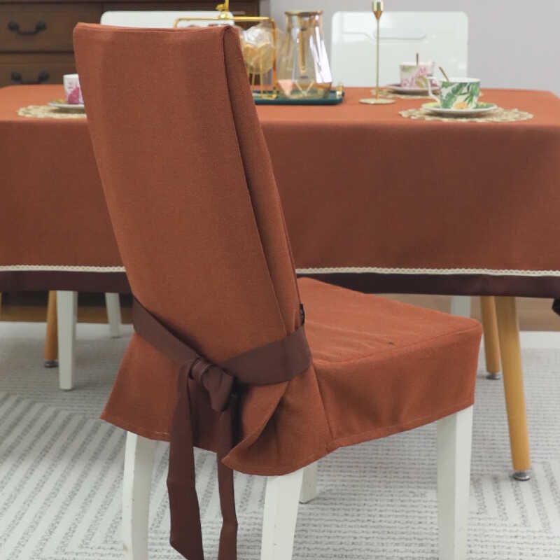 定制红色通用高档加厚棉麻防猫抓酒店椅套椅子套罩mm家用凳子简约