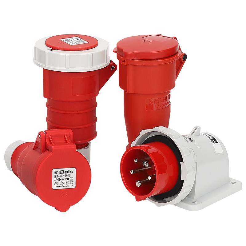 原装德国霸士BLS明装插头5P1环卫车专用换相银插芯插座TYP207