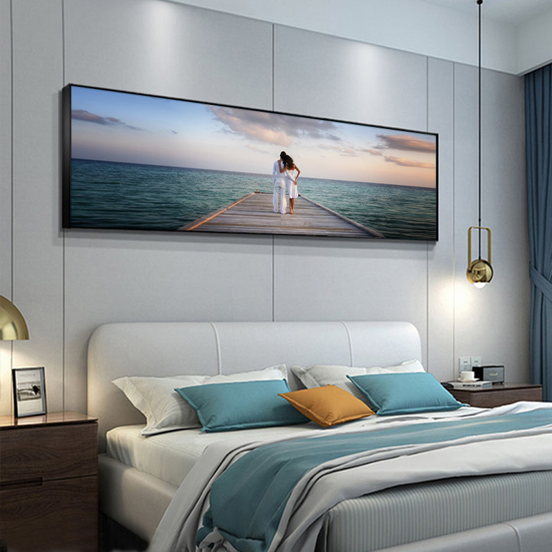 床头挂画现代免打孔房间装饰画海边海景客厅卧室酒店客房公寓壁画