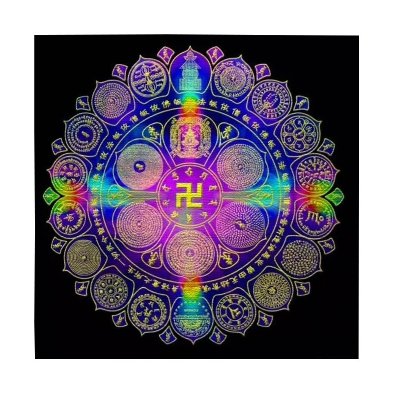 莲花曼陀罗水晶布塔罗牌桌布佛字真言仪式布推牌布桌游背景布定制