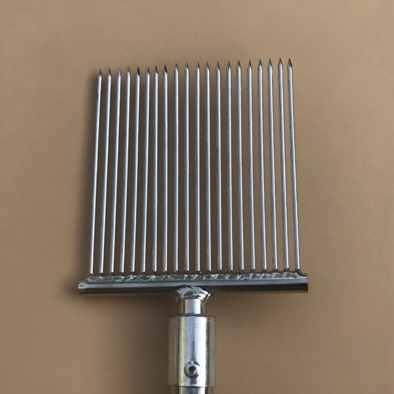 20齿2mm粗圆尖扁平细齿 不锈钢伸缩杆子黄鳝排叉 渔插8mm螺口