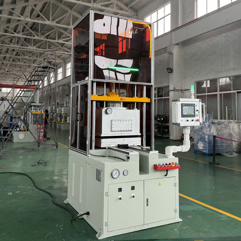 电池材料电极片热压成型100吨四柱伺服真空热压成型机