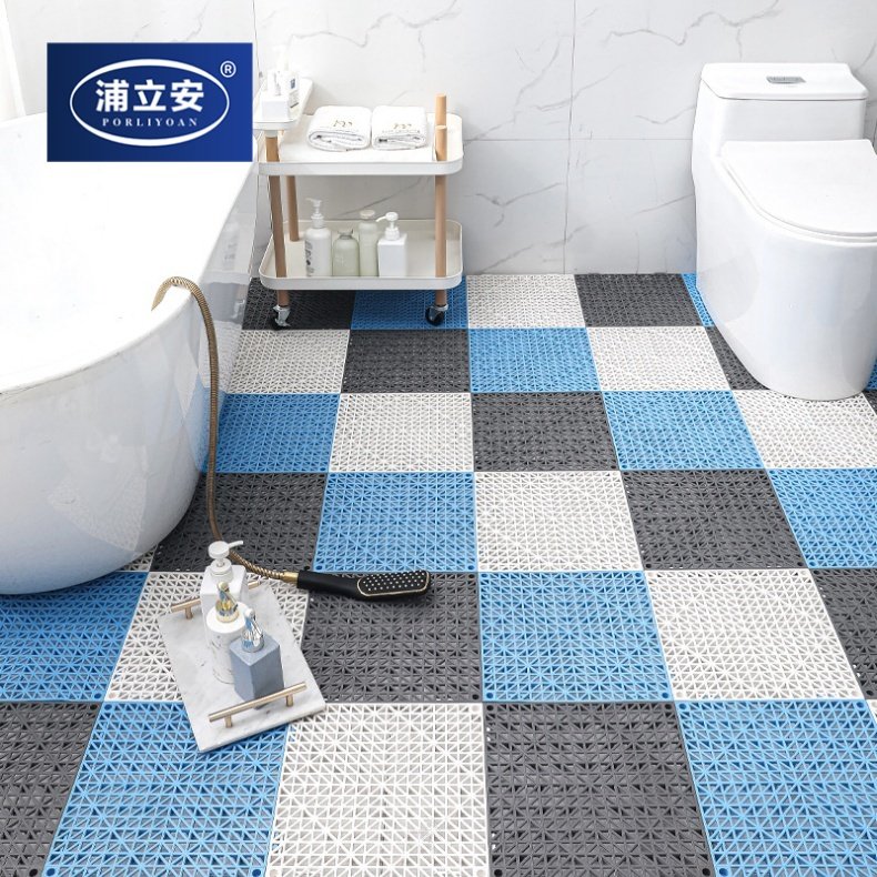 加厚酒店浴室疏水地垫卫生间浴室防滑垫可拼接镂空隔水垫全铺脚垫