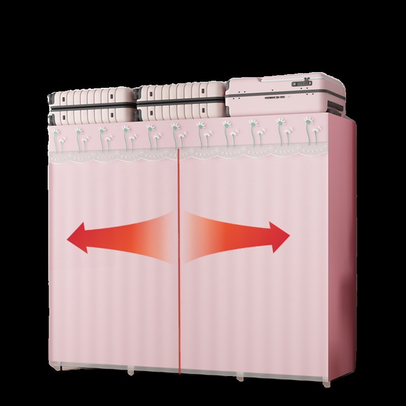 纱帘布衣柜全钢架家用人加厚钢管家用宿舍衣橱挂衣架子结实稳固