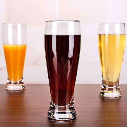 6支 无铅玻璃杯啤酒杯套装耐热水杯 果汁杯饮料杯酒吧扎啤杯430ML