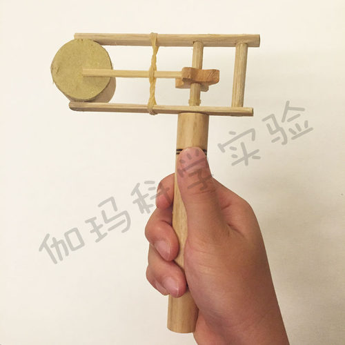 创意手摇拨浪鼓手摇灯笼鼓旋转鼓声学益智教玩具男孩女孩竹制环保