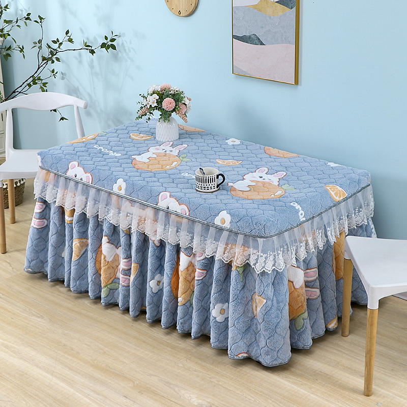 加厚珊瑚绒长方形电炉罩烤火罩茶几烤火桌子罩套烤火炉桌面罩冬季