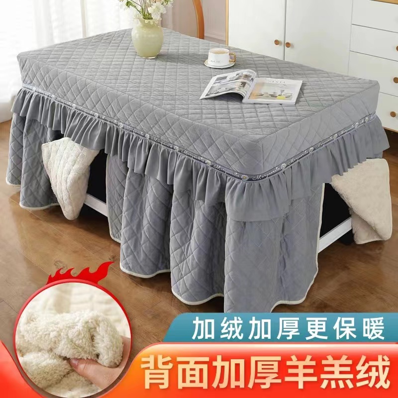 烤火桌子罩套电炉罩烤火罩新款加绒加厚长方形烤火炉电暖烤火桌罩