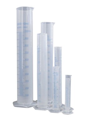 纳仕徳SY5035塑料量筒耐酸碱pp量筒量杯实验室用品蓝线刻度量筒10