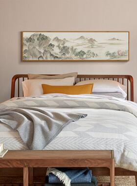 水富春山居图新中式YZ202304国画山壁画茶原木风卧室画床头装饰民
