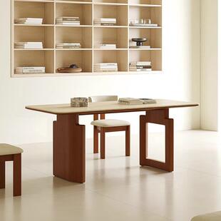 M现G2863餐桌中用古代风实木岩板餐MG2863餐桌椅组合简约小户型家