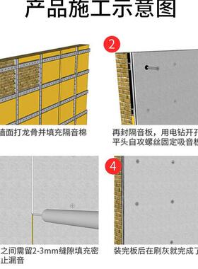 玻镁板mm复合阻尼隔音板k8166t酒吧天花吊顶吸声板隔声板防火v吸