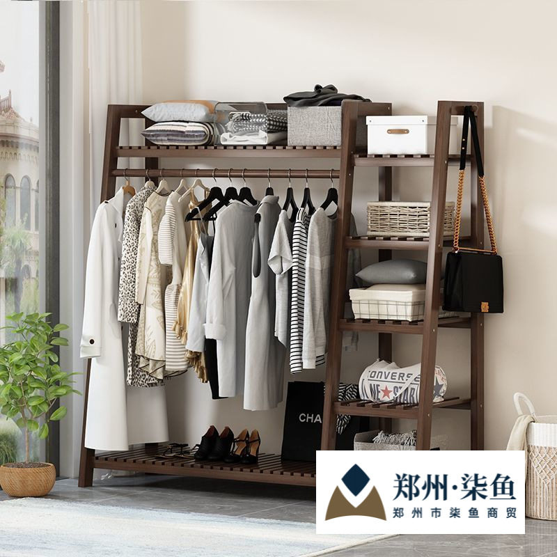 实木落地衣帽架欧式收纳置物