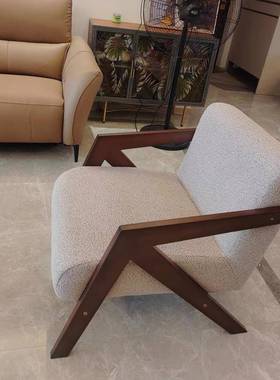 理查德椅客厅阳台实木人沙椅设计师复古极休闲单单人KNS椅简发简